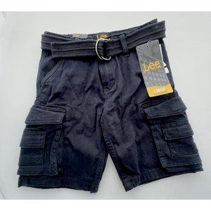 Lee Cargo Shorts Kids 6 Black Relaxed Fit Black Cotton Webbed Adjustable Belt